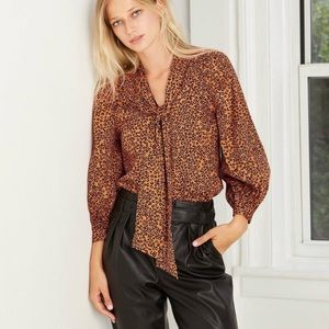 Rust Orange Leopard Blouse